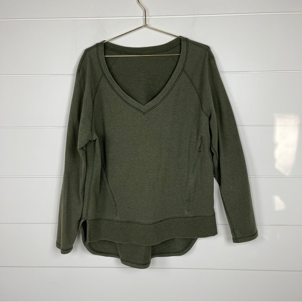 Lululemon Olive Green V-Neck Sweatshirt